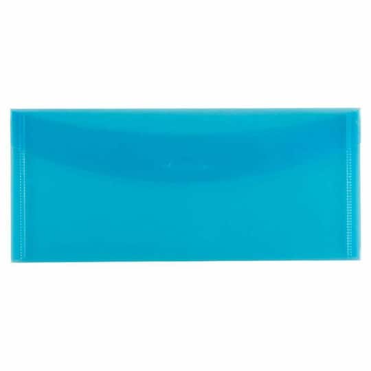 JAM Paper 4.25" x 9.75" Flap and Tuck #10 Plastic Envelopes, 24ct.